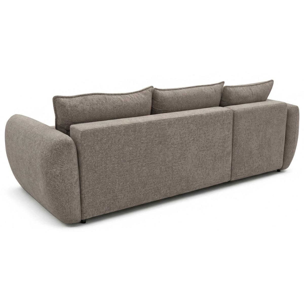 ECKSCHLAFSOFA Zordo HELLBRAUNER CHENILLE LINKS MIT ZWEI BETTKÄSTEN - Hellbraun/Schwarz, Kunststoff/Textil (256/170cm) - Selsey