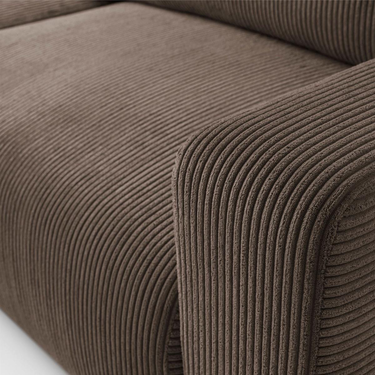 ECKSOFA OPERA L-Form mit Schlaffunktion und Bettkasten, Poso 06 - Braun, Textil (247/143cm) - Lookway