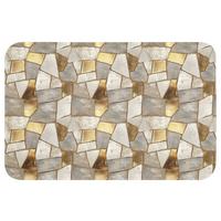 BADEMATTE Mosaik - Marmor - Gold 60x40 cm - Champagner, Textil (60/40cm) - OnlyWow