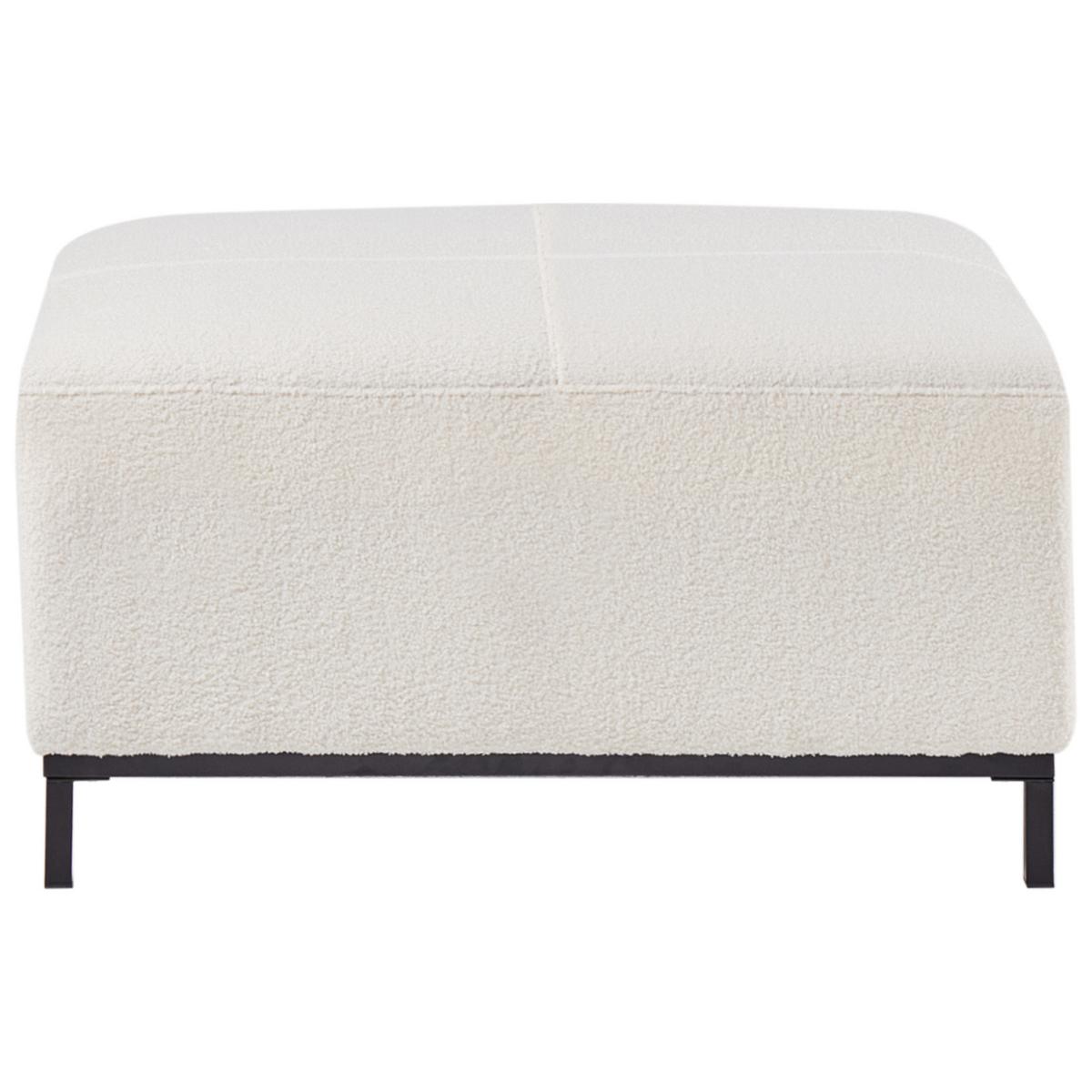OTTOMANE Bouclé Weiß Oslo - Weiß, Textil (95/46/71cm) - Beliani