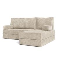 ECKSOFA NOTIA modulares Boneless Sofa mit Schlaffunktion Creme Kordstoff - Creme, Textil (200/120cm) - MASSENO