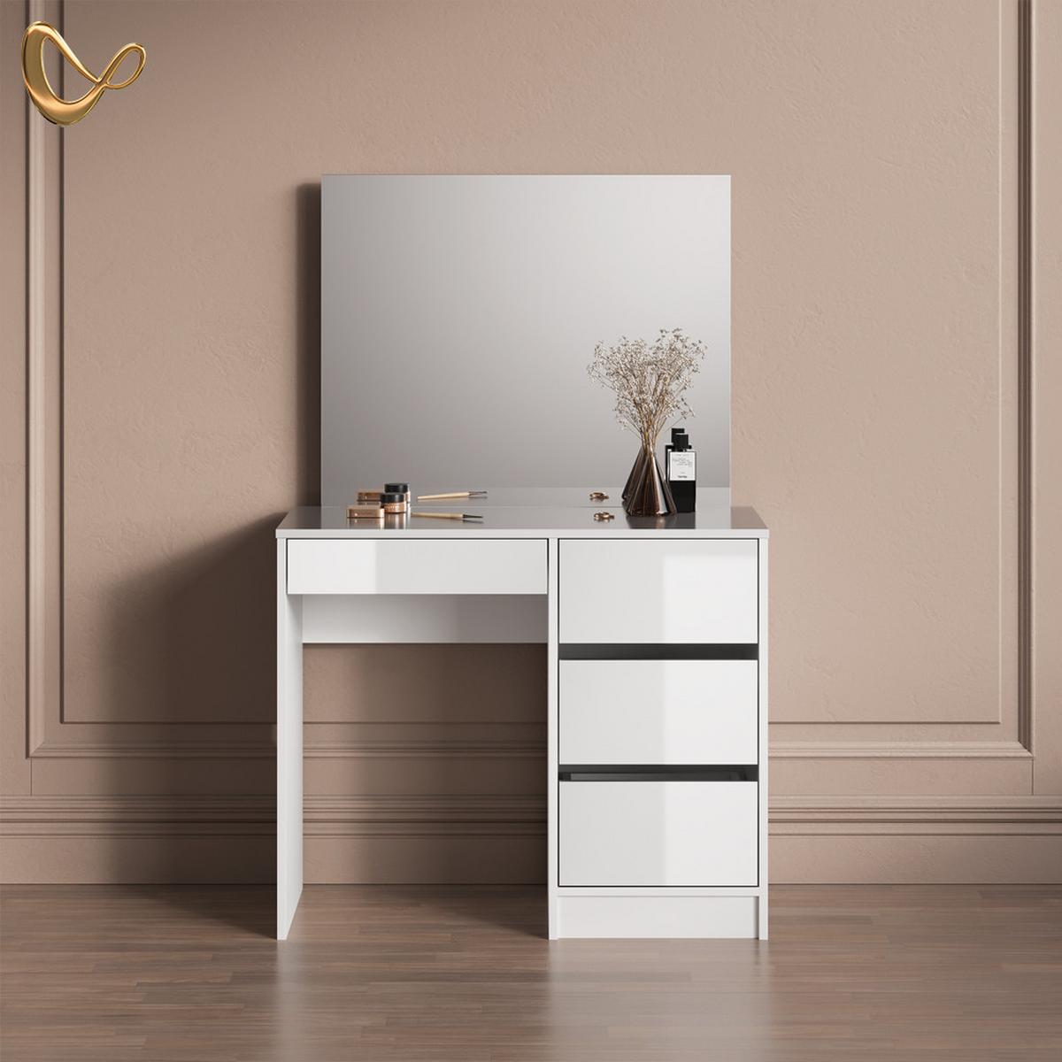 SCHMINKTISCH Imola Weiß 90 cm - Weiß, Holzwerkstoff (90/75/40cm) - Livinity®