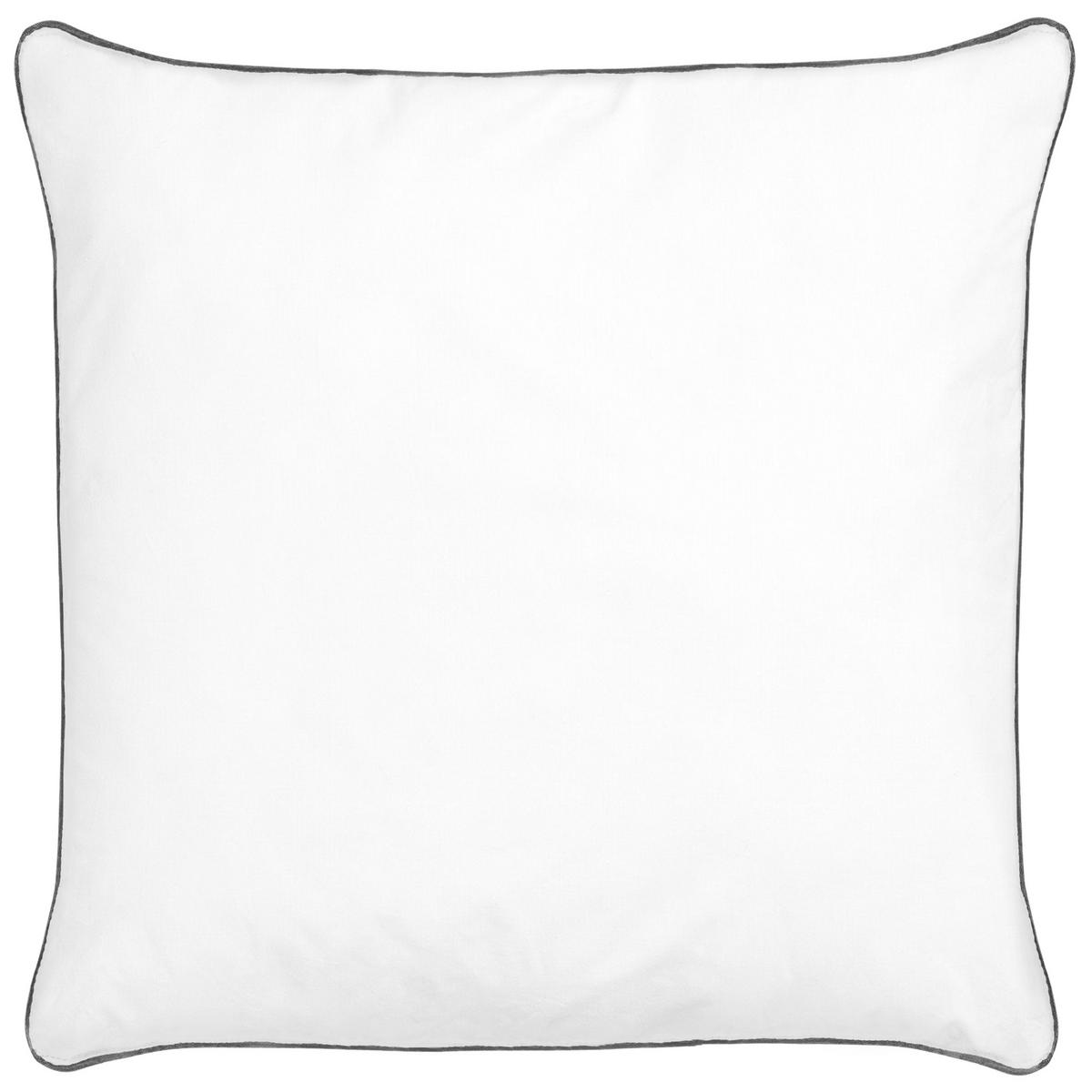 KISSEN 2er-Set Weiß 80/80 cm Pelister - Silberfarben/Weiß, Naturmaterialien (80/80cm) - Beliani
