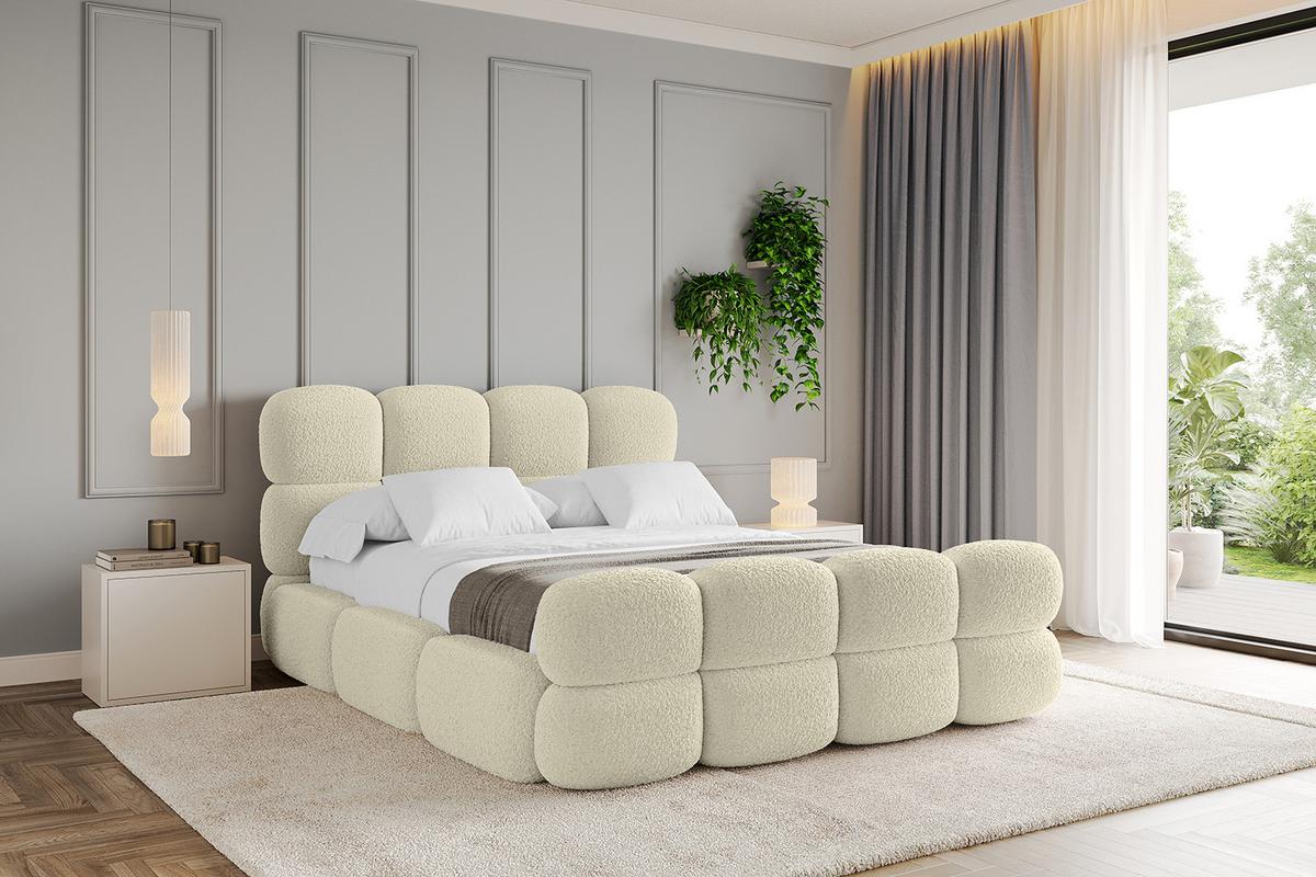 POLSTERBETT mit Bettkasten, Fußteil und Lattenrost, Bett mit Matratze H3/H4 - NOMA-Z 180x200 Beige - Taupe, Holzwerkstoff/Textil (180/200cm) - ALTDECOR