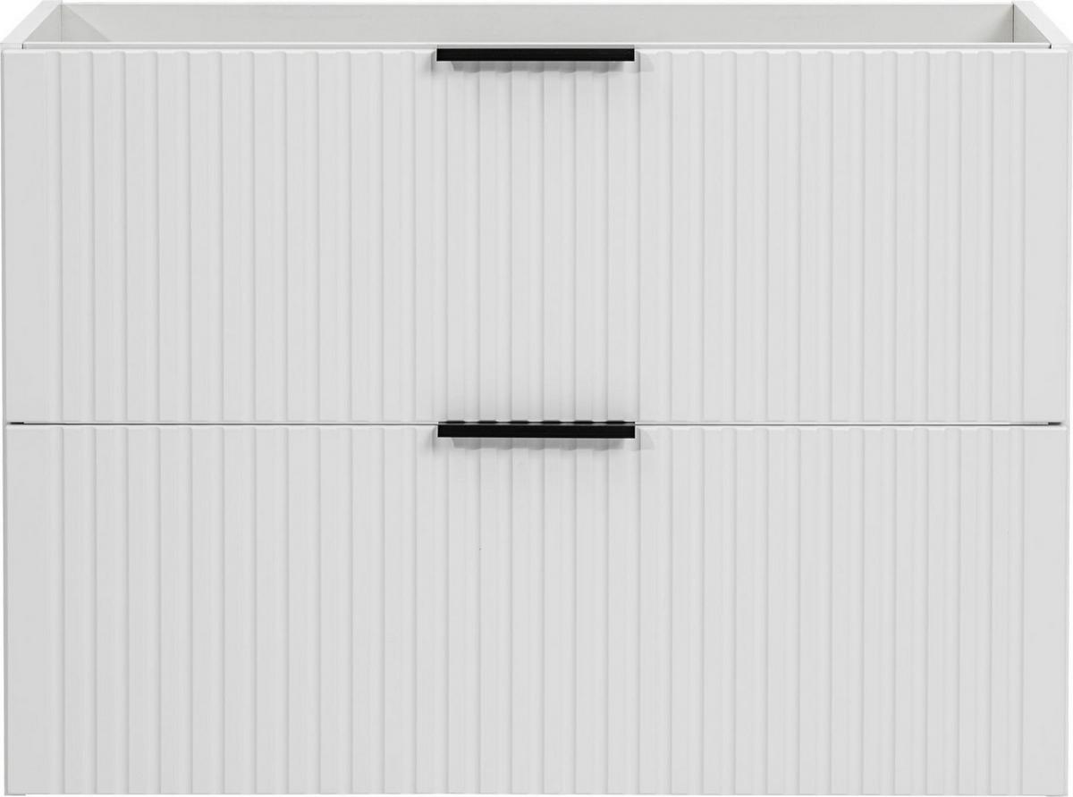 WASCHBECKENUNTERSCHRANK Niva hängend mit Rillenfronten in Weiß, 80/57/46 cm - Multicolor/Weiß, Holzwerkstoff/Kunststoff (80/57/46cm) - WFL GROUP