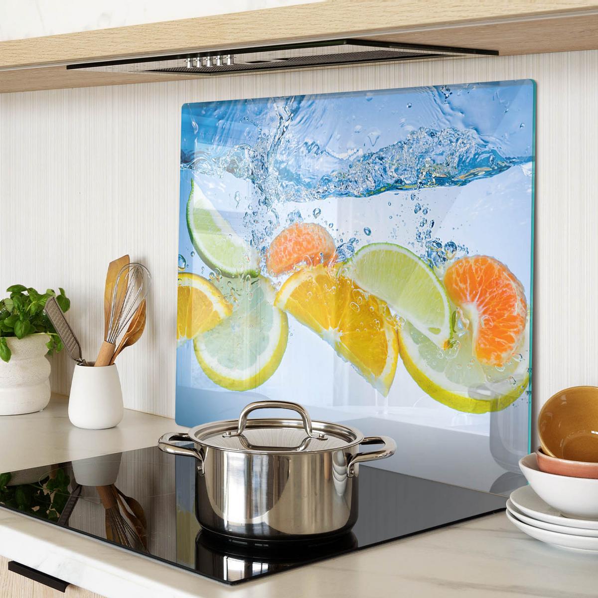 GLASPLATTE 60x52 cm Zitruswasser - Gelb, Glas (60/0.4/52cm) - TULUP