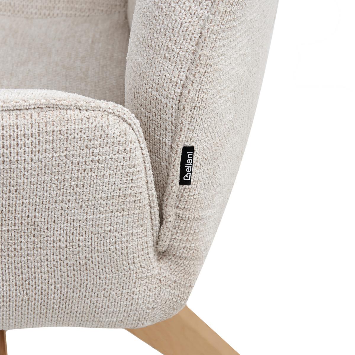 ESSZIMMERSTUHL drehbar Kunstleinen Hellbeige Mokena - Beige, Textil (58/90/66cm) - Beliani