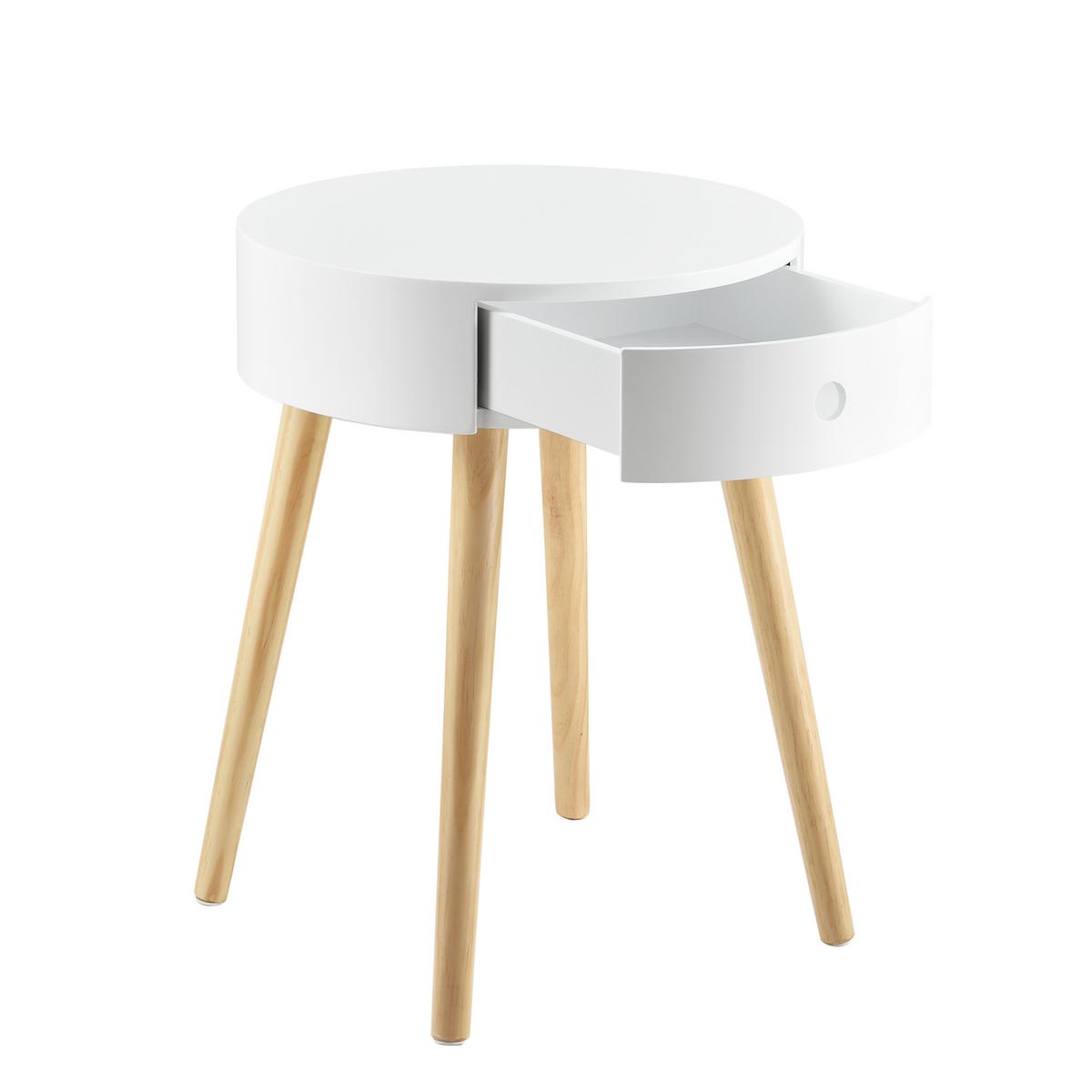 NACHTTISCH Aurich - Weiß, Holzwerkstoff (38/50/38cm) - [en.casa]