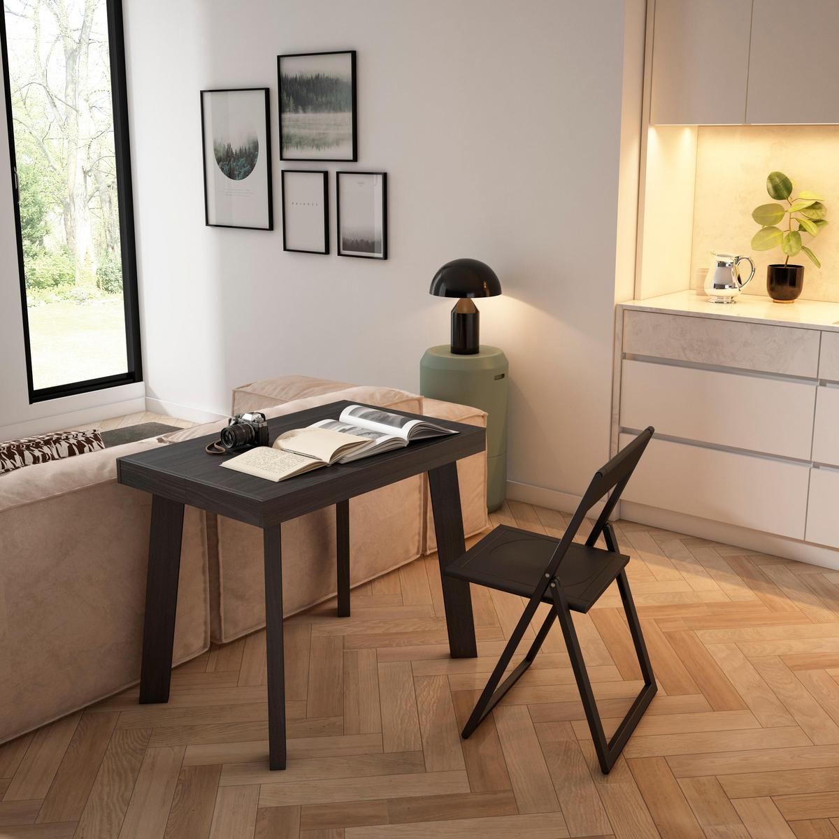 ESSTISCH ausziehbar 58 bis 222cm, für 10 Gäste, schwarz, 58/90/73cm - Schwarz, Holzwerkstoff (90/222/73cm) - Skraut Home