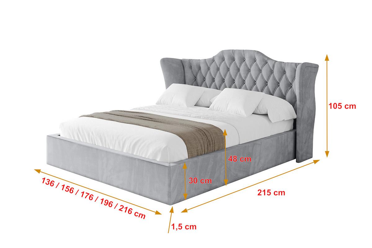 POLSTERBETT mit Bettkasten und Lattenrost, Boxbett ohne Matratze - ZORAN 140x200 Hellgrau - Hellgrau, Holzwerkstoff/Textil (140/200cm) - ALTDECOR
