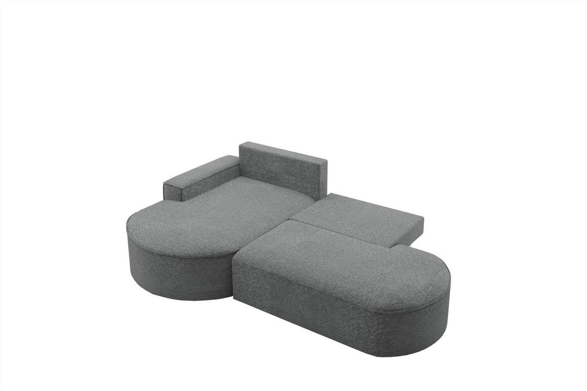ECKSOFA Girona Mit Schlaffunktion - Dunkelgrau, Holzwerkstoff/Textil (278/179cm) - Fun Möbel