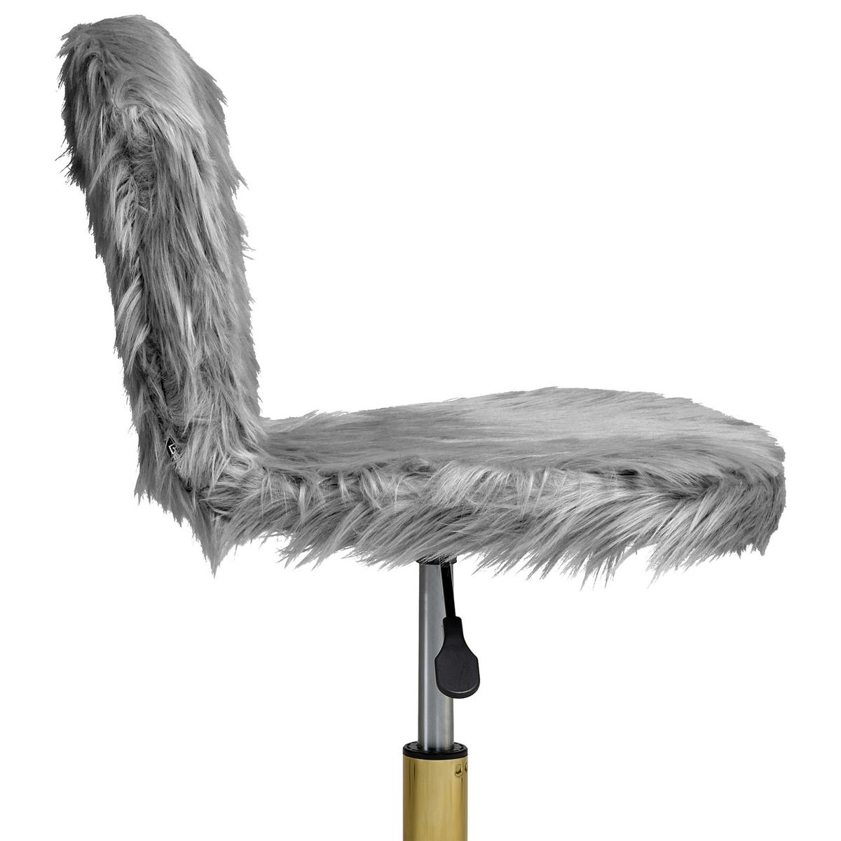 SCHREIBTISCHSTUHL Grau Margate - Goldfarben/Schwarz, Kunststoff (44/77/38cm) - Beliani