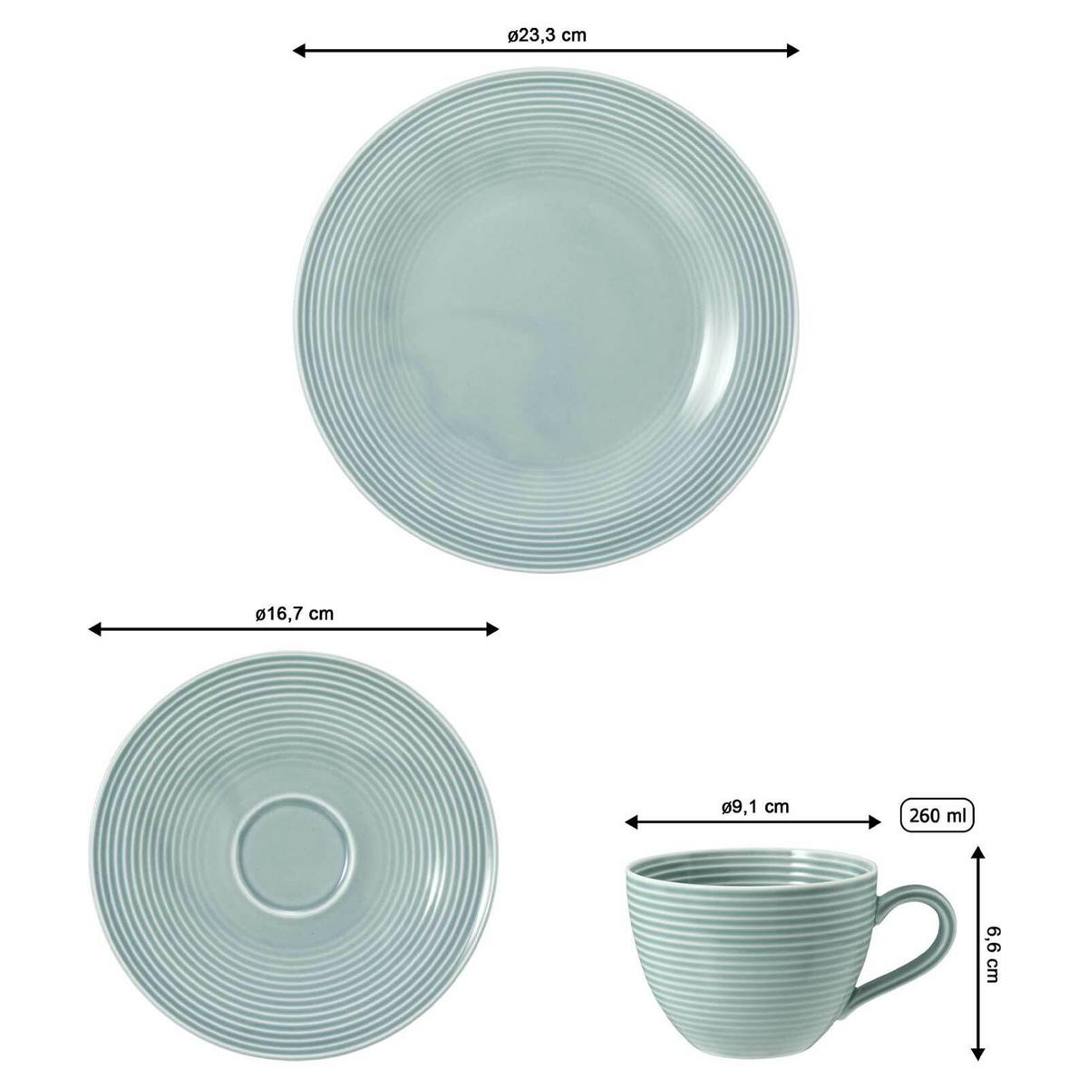 KAFFEESERVICE Beat Color Glaze Arktisblau 18-tlg. - Hellblau, Keramik (24/18.1/43cm) - Seltmann Weiden