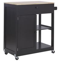 SERVIERWAGEN Schwarz Trapani - Hellbraun/Schwarz, Holzwerkstoff (75/87/44cm) - Beliani