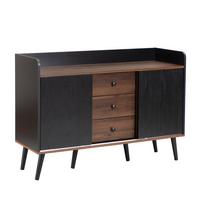 SIDEBOARD Schwarz 117,5/39,5/80 cm - Schwarz, Holzwerkstoff/Metall (39/80/117cm) - Urban Meuble