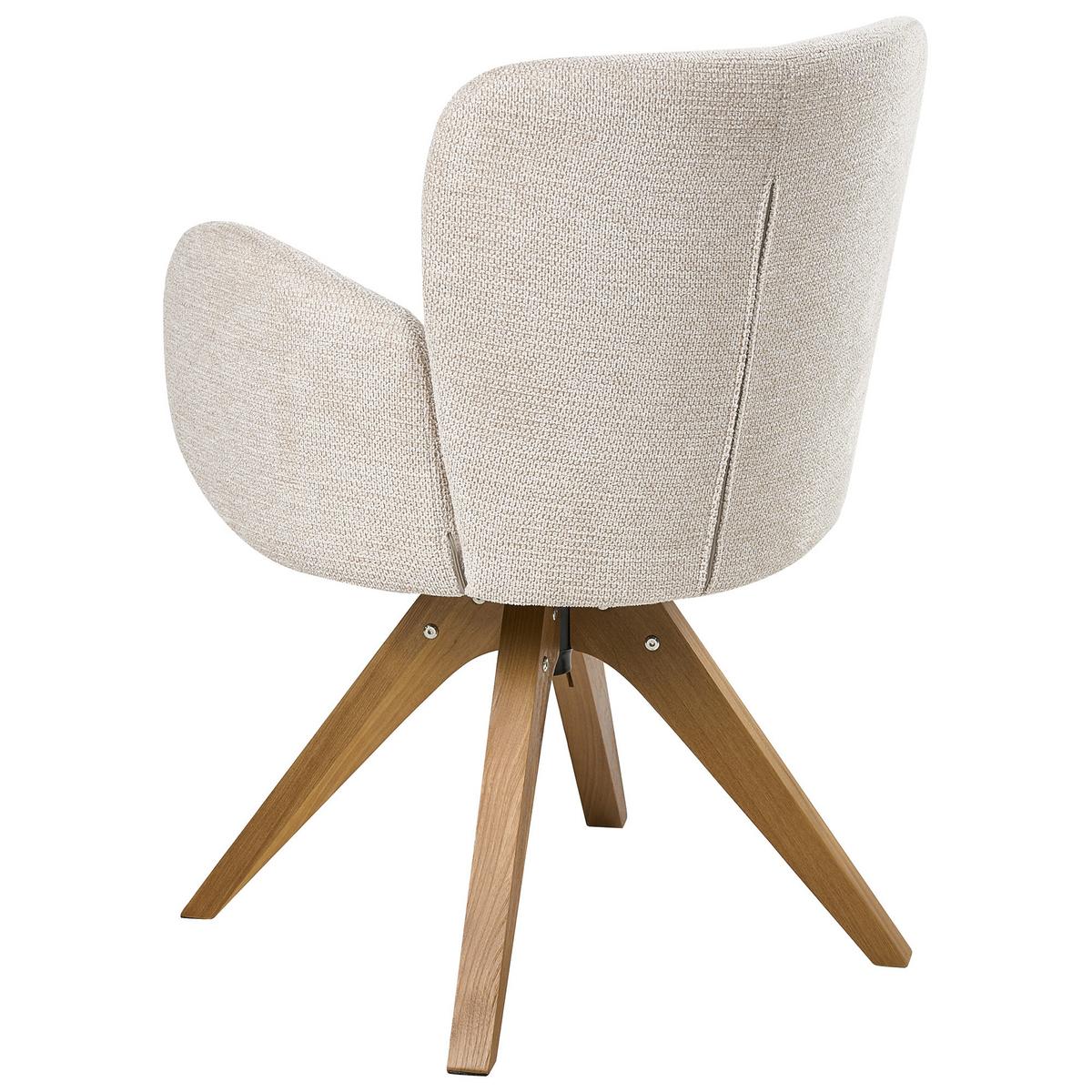 ESSZIMMERSTUHL 2er Set drehbar Stoff Hellbeige Jean - Beige, Textil (64/82/70cm) - Beliani