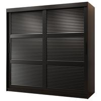 SCHWEBETÜRENSCHRANK 200/180/62 2-türig - Schwarz, Holz/Kunststoff (180/200/62cm) - MÖBEL KRYSPOL