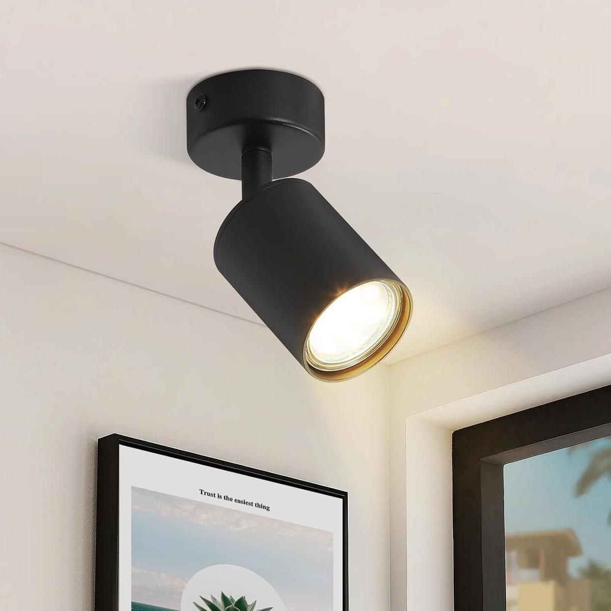 DECKENSTRAHLER Freiheit 1-flammig 6/6/14 cm - Schwarz, Metall (6/6/14cm) - Nettlife