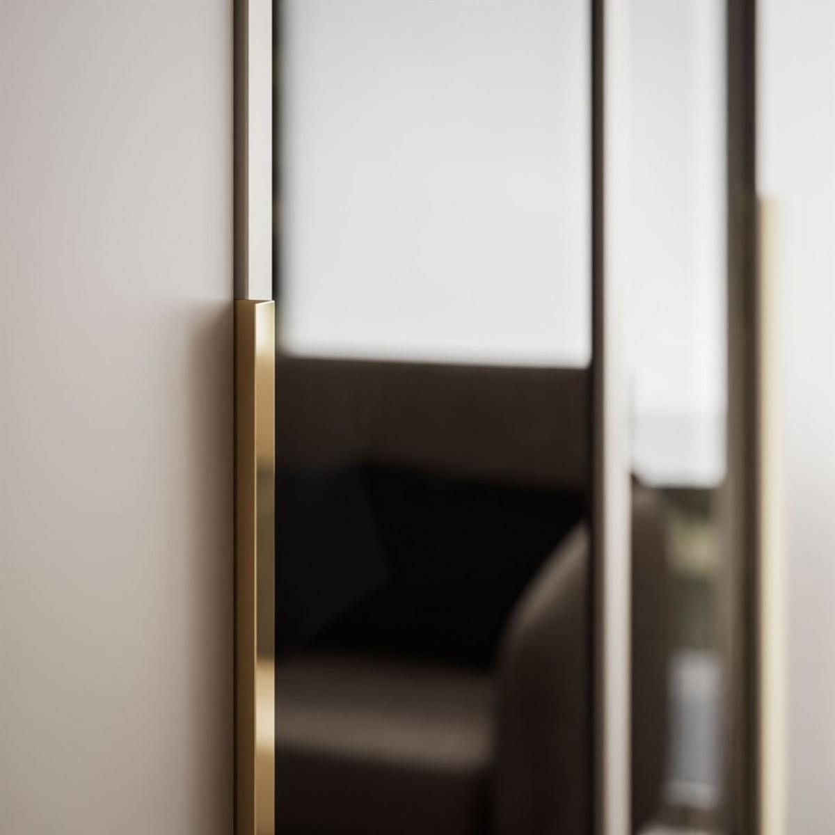 VIERTÜRIGER Schrank ATRIUM II mit Glasfront - Kaschmir, Holzwerkstoff (200/210/57cm) - Lookway