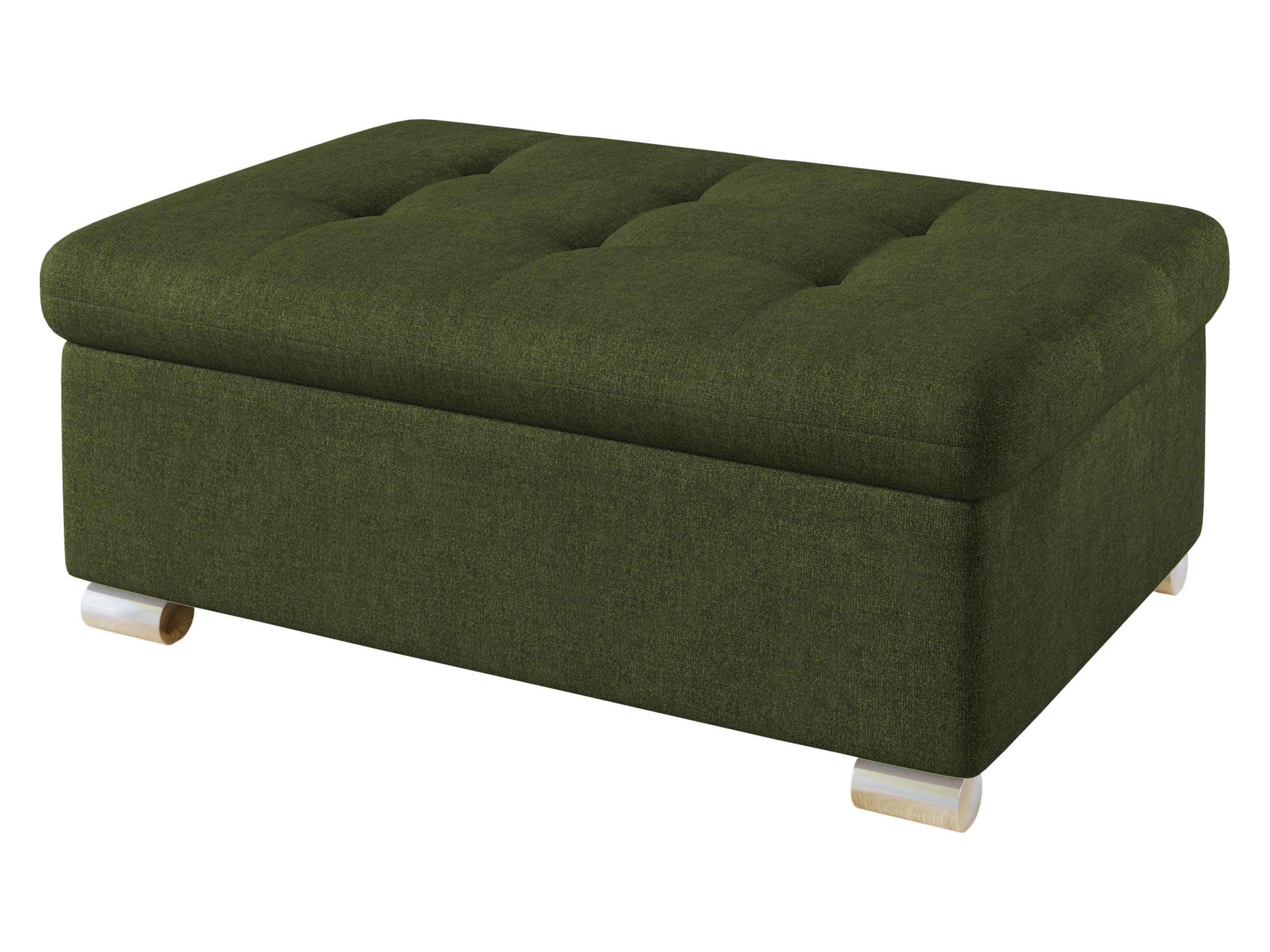 POLSTERHOCKER Niko Groß - Silberfarben/Grün, Holz/Textil (96/41/70cm) - MIRJAN24