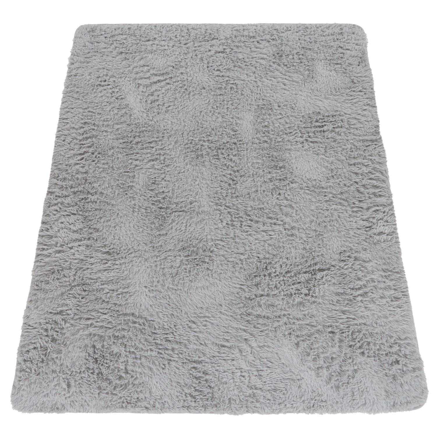 HOCHFLORTEPPICH, einfarbig, aus Polyester, Hellgrau, 160 x 220 cm - Grau, Textil (220/160cm) - KADIMA DESIGN