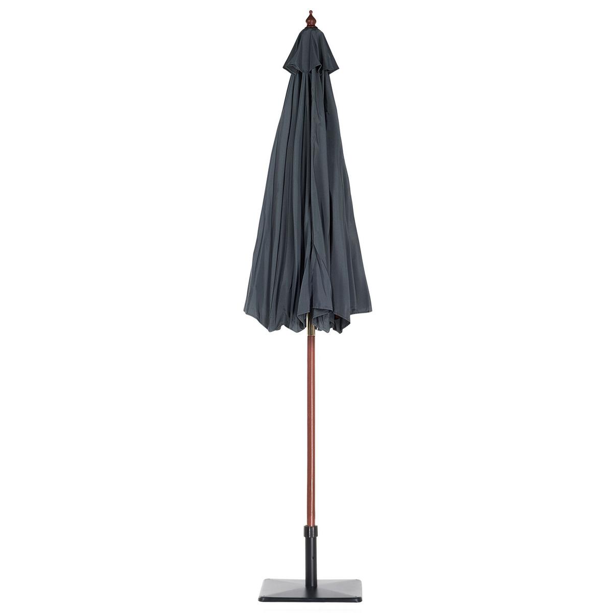 SONNENSCHIRM 270 cm dunkelgrau Toscana - Dunkelgrau/Dunkelbraun, Textil (270/270cm) - Beliani
