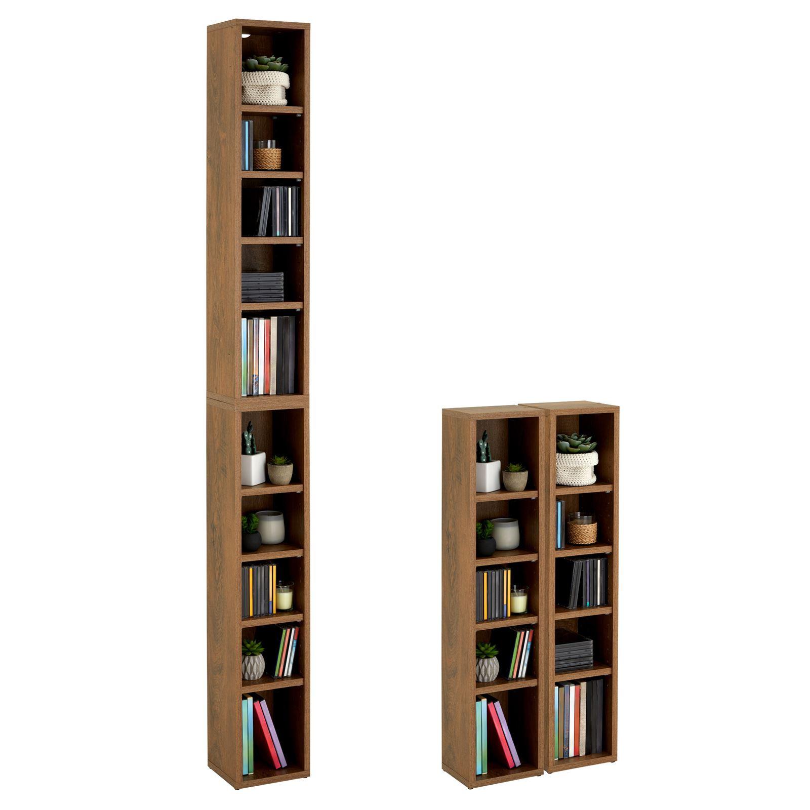 CD/DVD- REGAL CHART Eiche dunkelbraun - Eichefarben, Holzwerkstoff (20/186/17cm) - CARO-Möbel