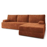 ECKSOFA ANKO modulares Boneless Sofa mit Schlaffunktion Braun Kordstoff - Braun, Textil (270/160cm) - MASSENO