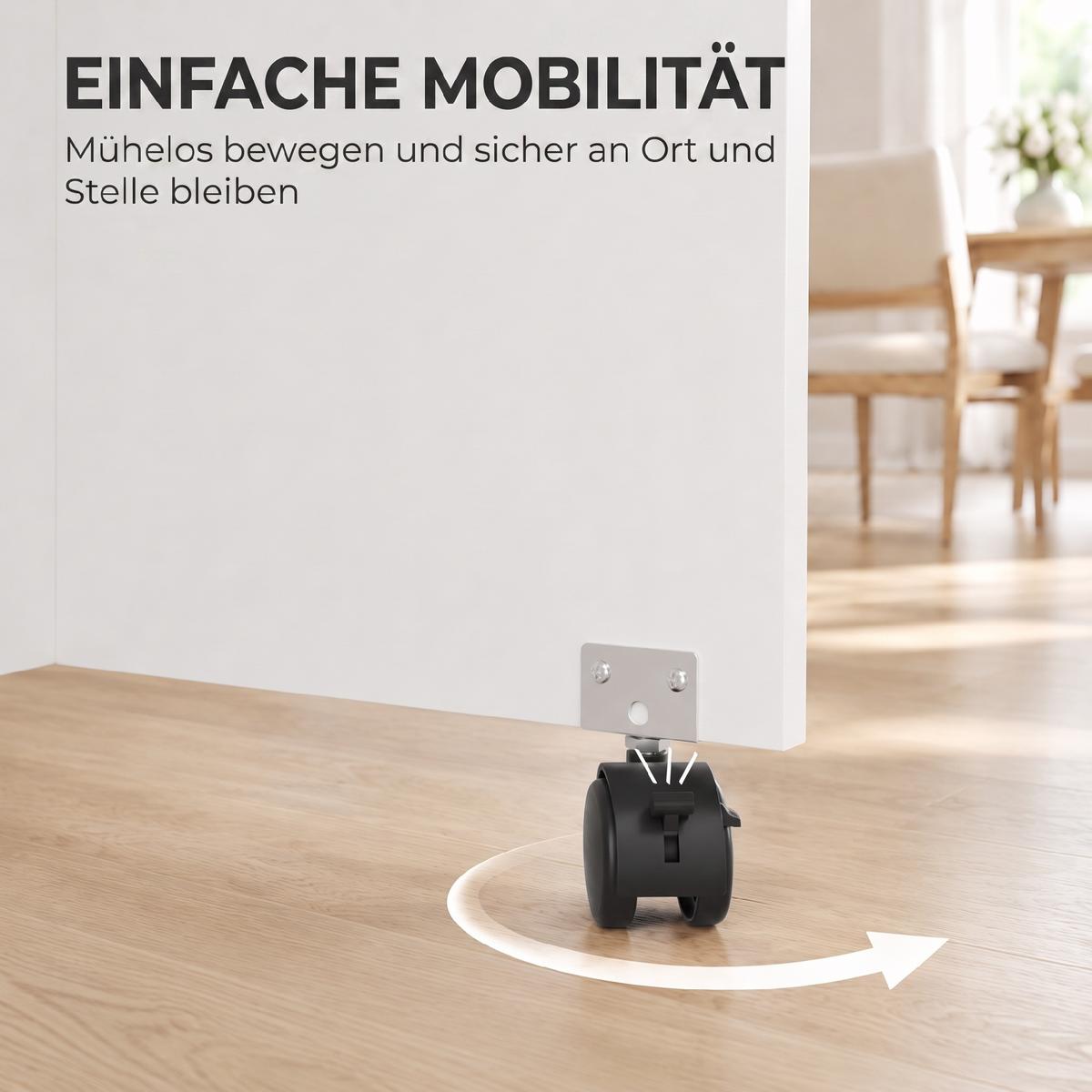 KLAPPBARER-ESSTISCH Spanplatte Weiß - Weiß, Holzwerkstoff/Kunststoff (120/60/76.5cm) - HOMCOM