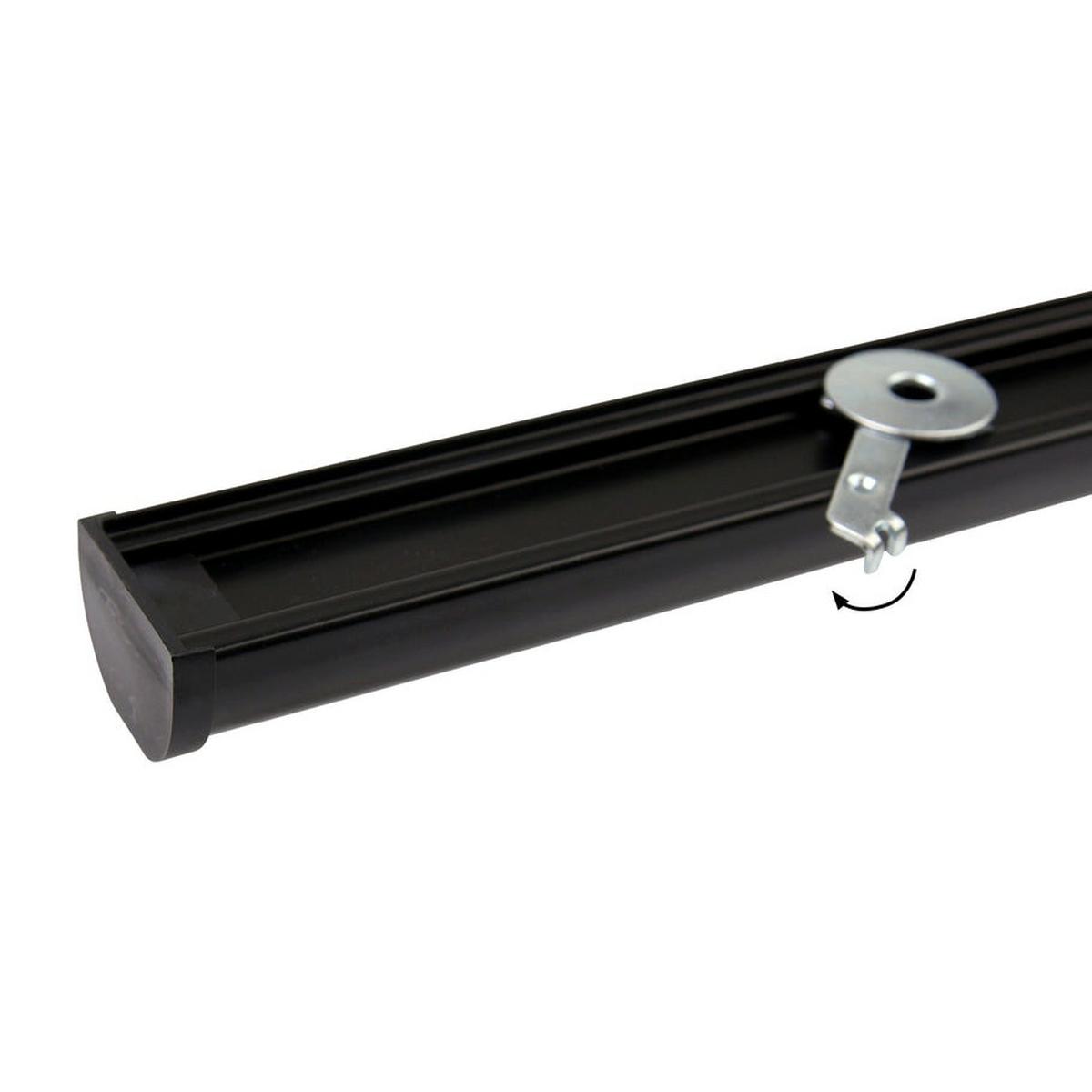 GARDINENSCHIENE auf Maß 1-lauf Deckenmontage Round 410cm - Schwarz, Metall (410cm) - Deco-Raum