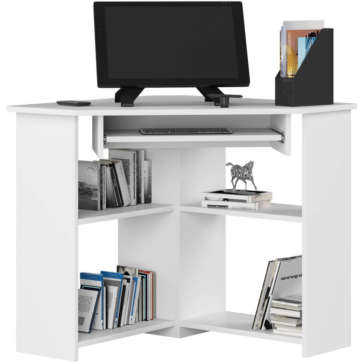 SCHREIBTISCH Weiß 74/80/80 - Weiß, Holzwerkstoff (135/50/74cm) - RAUMHIRSCH FURNITURE