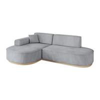 ECKSOFA Ottomane Links MARI-L1-v1 - 243x171x83 cm Grau Velours - Grau, Holzwerkstoff/Textil (243/171cm) - ALTDECOR