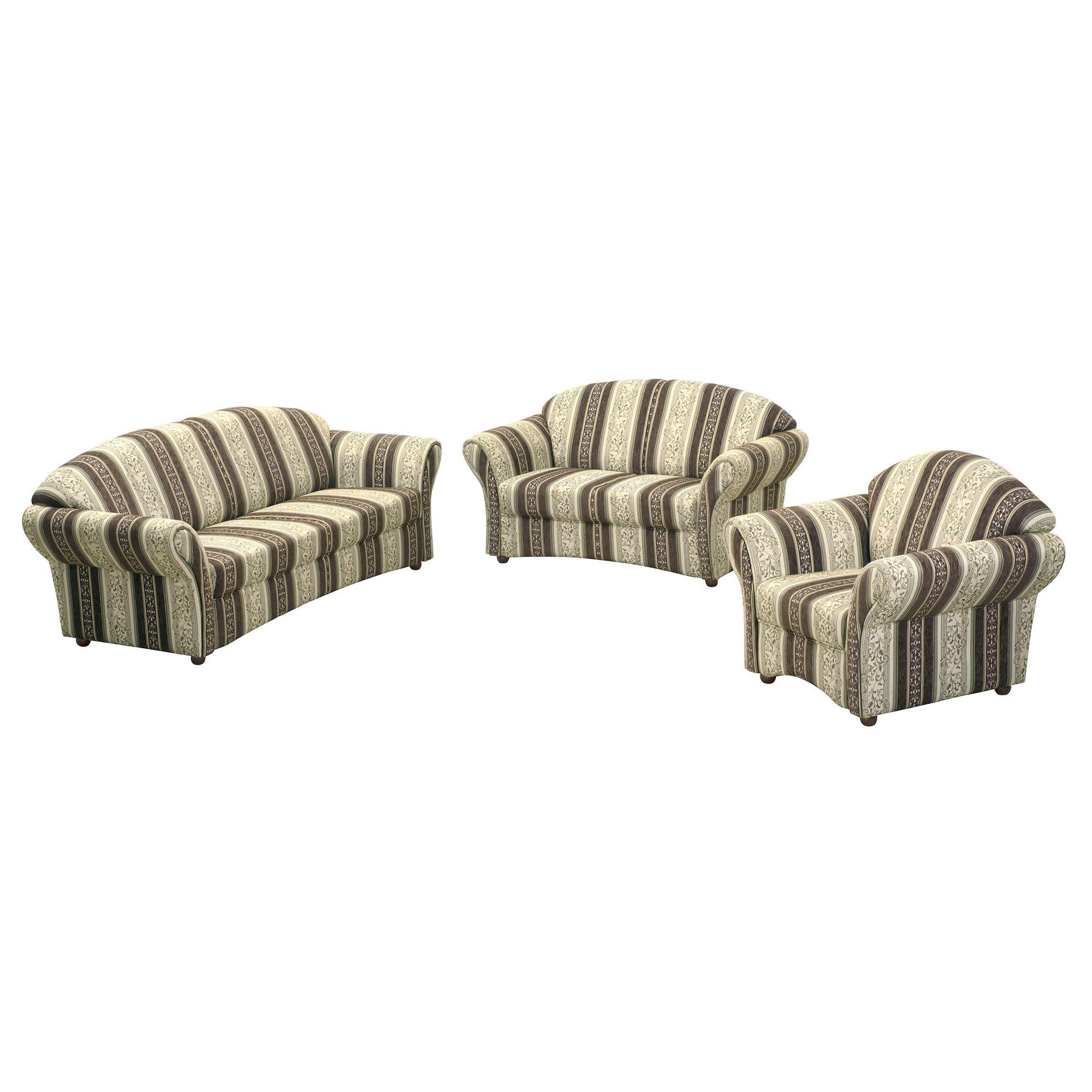 SOFAGARNITUR 3-2-1 Kama Chenille braun - Braun, Kunststoff (200/85/81cm) - 58aufmkessel