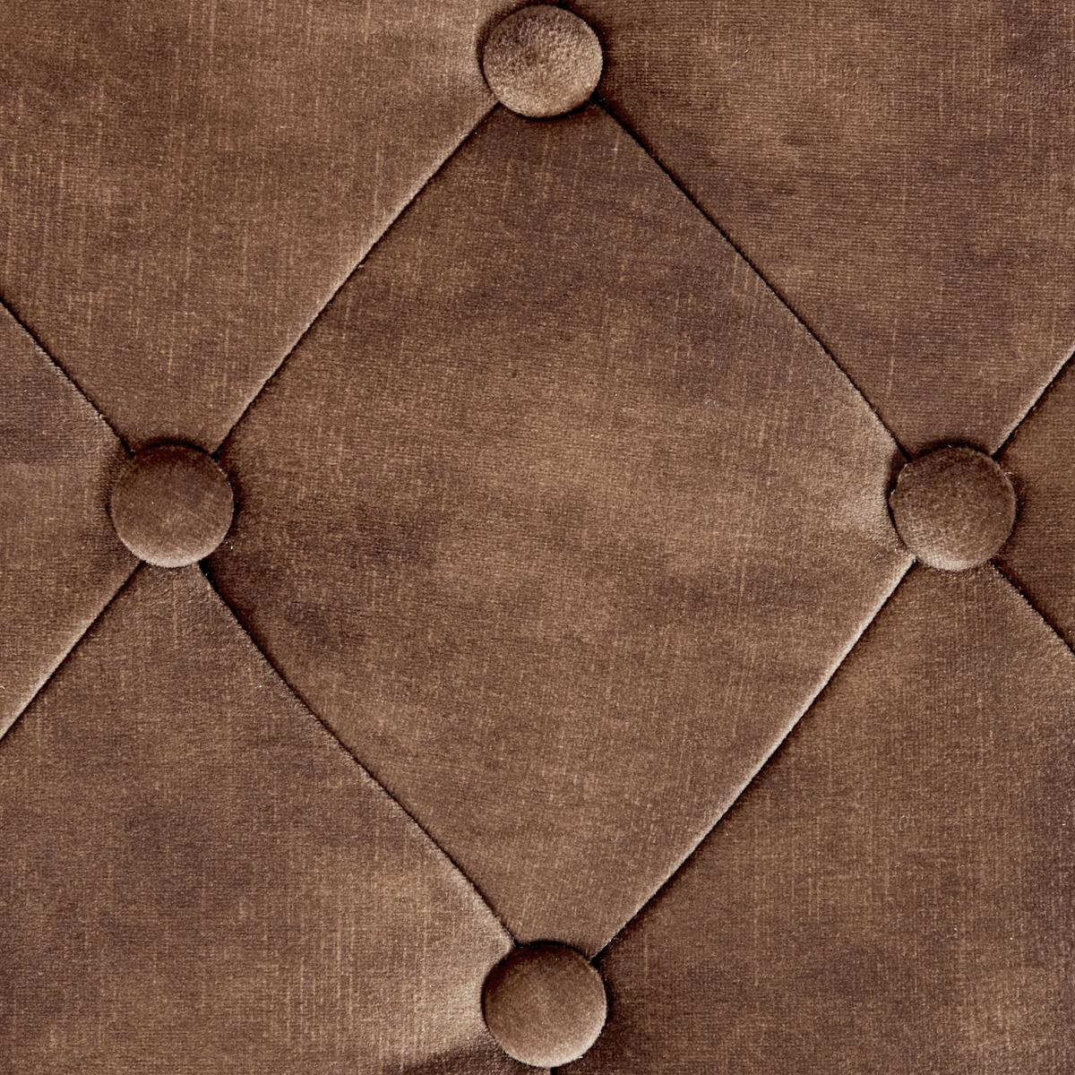 POLSTERBANK Samtstoff Dunkelbraun Roseville - Dunkelbraun, Textil (117/44/40cm) - Beliani