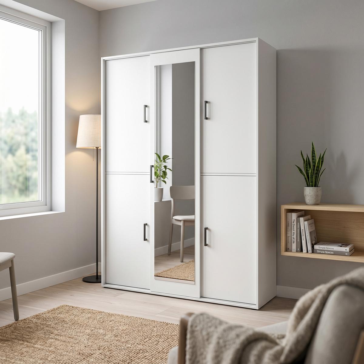 GARDEROBENSCHRANK BENVENO 150/21040 Modern Garderobenschrank Weiß - Weiß, Holzwerkstoff (150/210/40cm) - MASSENO