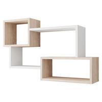 WANDREGAL Trio 005 - Weiß/Sonoma Eiche, Holzwerkstoff (87/54/18cm) - MIRJAN24