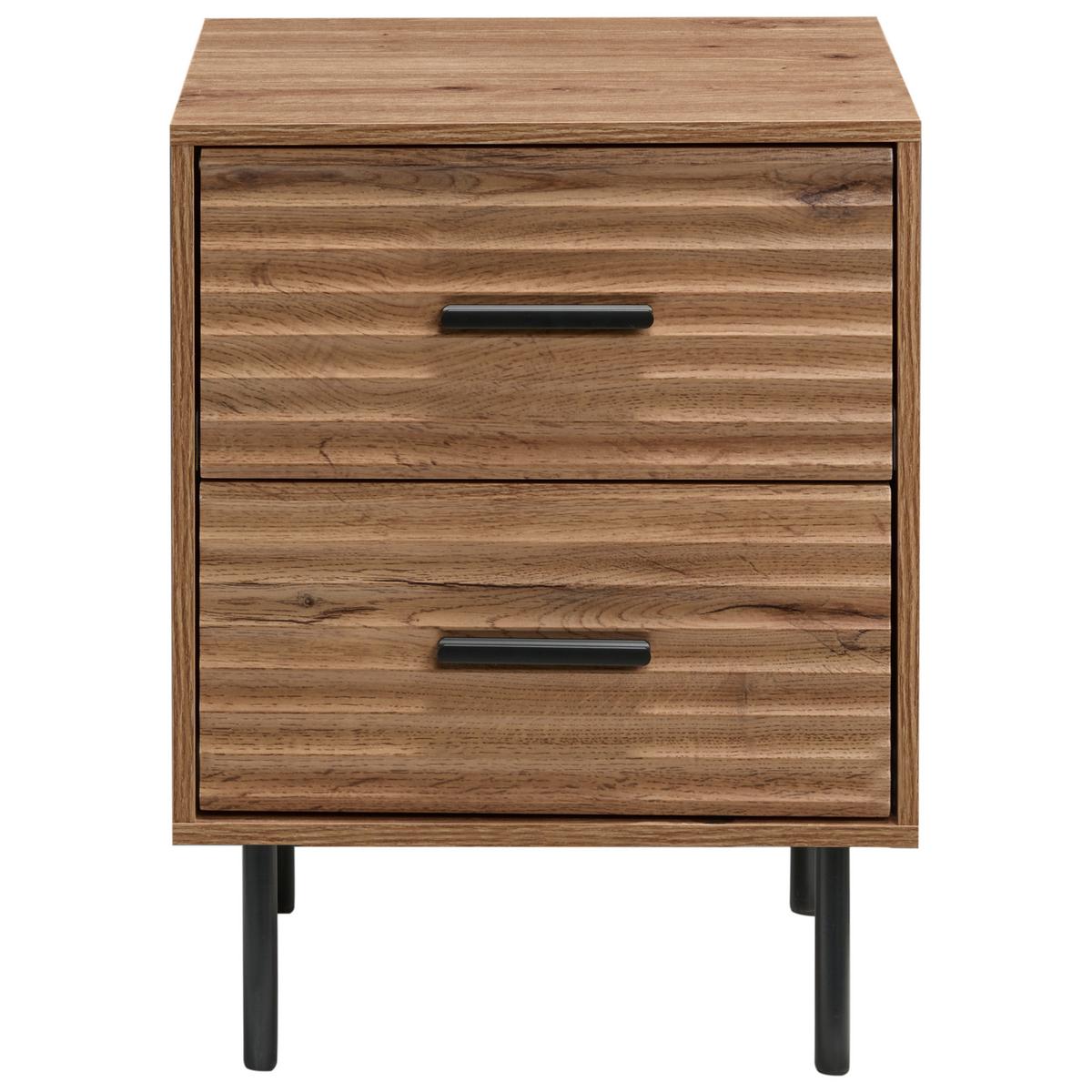 NACHTTISCH mit 2 Schubladen Hellbraun Walgett - Hellbraun, Holzwerkstoff (39/40/54cm) - Beliani