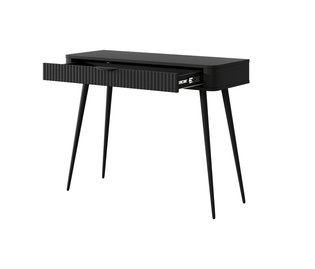 KONSOLENTISCH LANTANA 100,2/78/38 cm mit Schubladen, Schwarz - Schwarz, Holzwerkstoff (38/100.2/78cm) - MASSENO