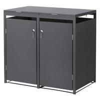 MÜLLTONNENBOX 2er Anthrazit - Anthrazit, Metall (132/120/80cm) - ML-DESIGN