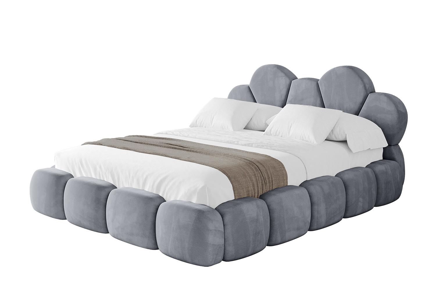 POLSTERBETT mit Bettkasten und Lattenrost, Boxbett ohne Matratze - LANA 180x200 Grau - Grau, Holzwerkstoff/Textil (180/200cm) - ALTDECOR