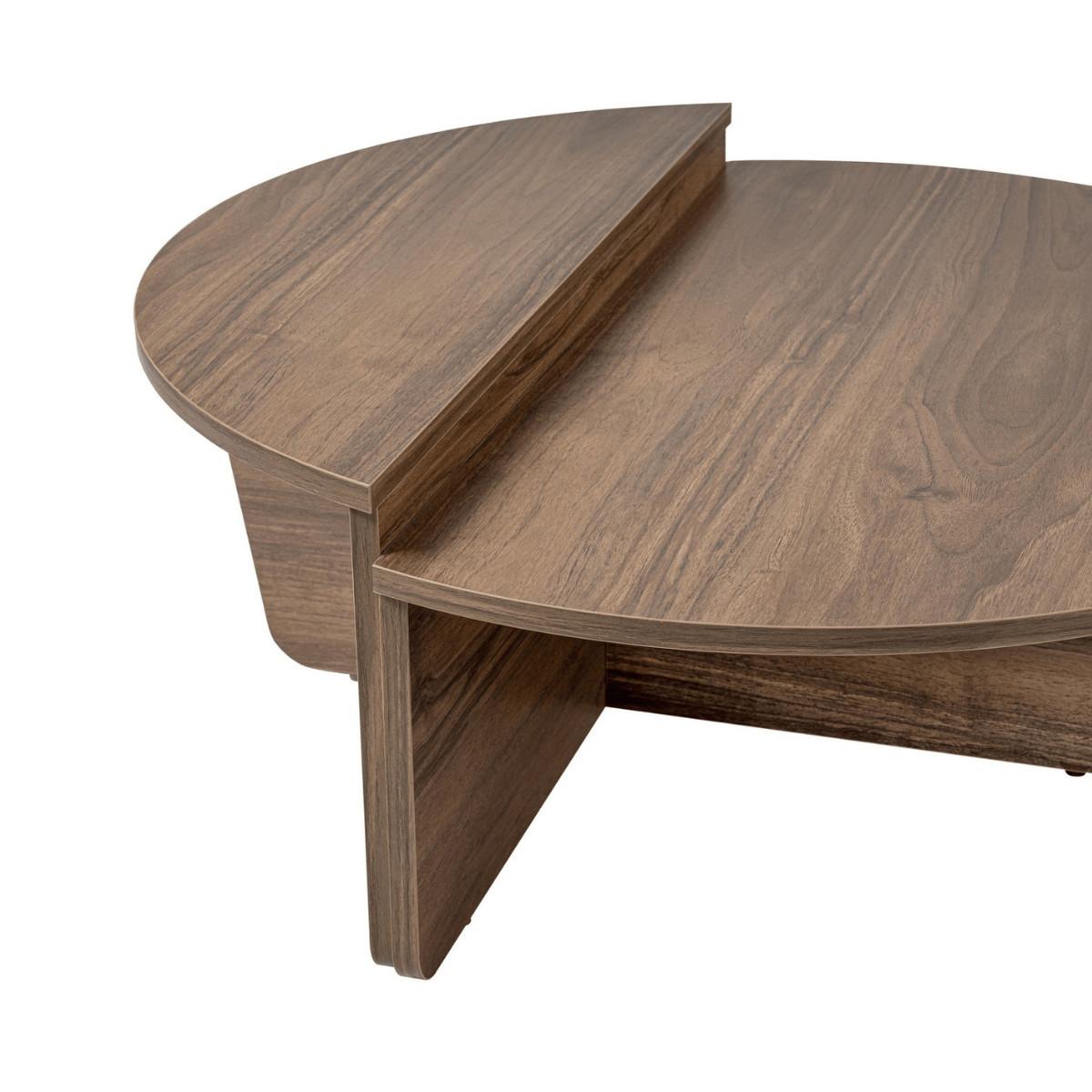 COUCHTISCH (2er-Set) orion 90/90/35 cm - Nussbaumfarben, Holzwerkstoff (9.5/90/35cm) - Calicosy