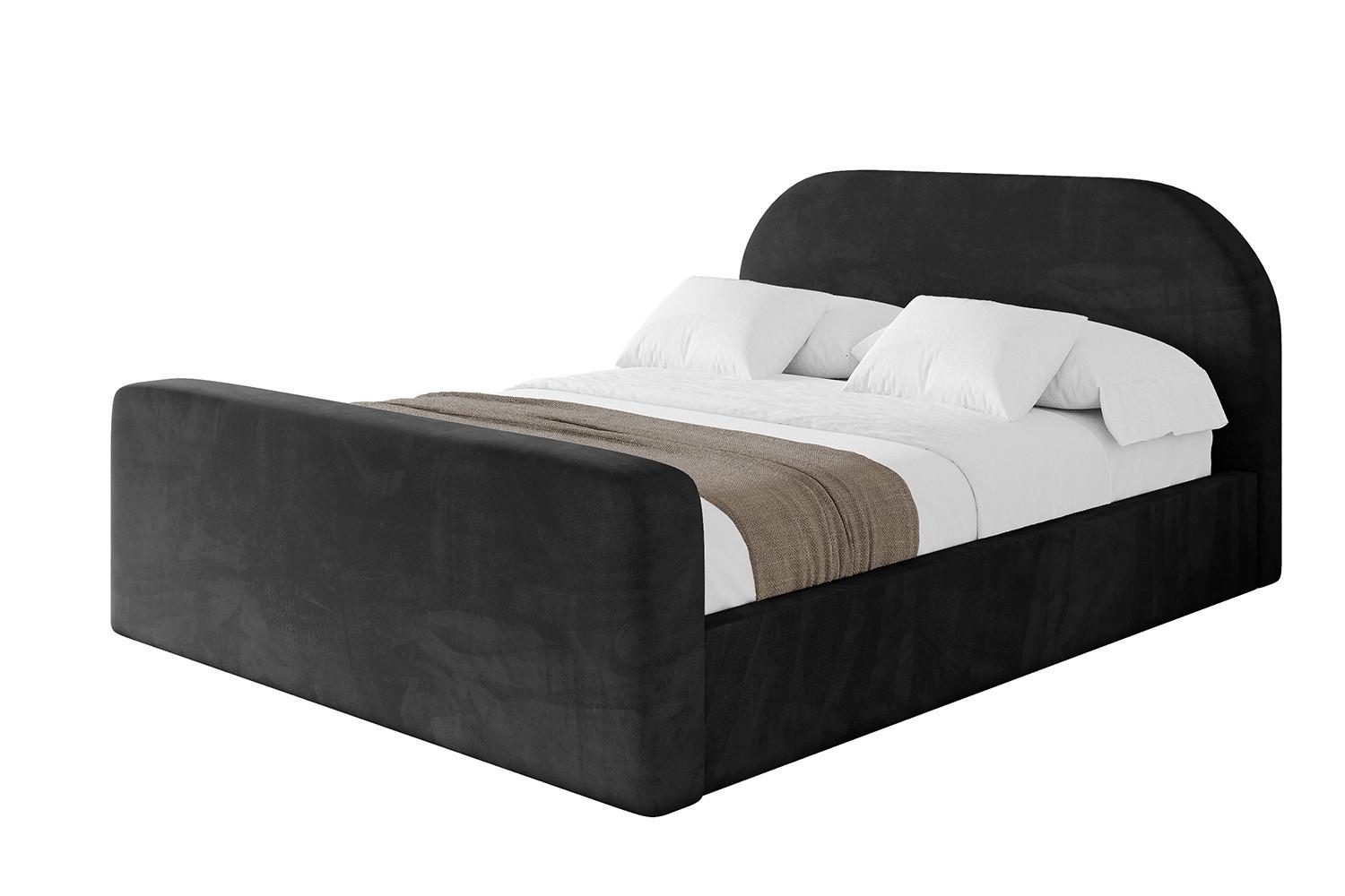 POLSTERBETT mit Bettkasten, Fußteil und Lattenrost, Boxbett ohne Matratze - TIVON-Z 180x200 Schwarz - Schwarz, Holzwerkstoff/Textil (180/200cm) - ALTDECOR