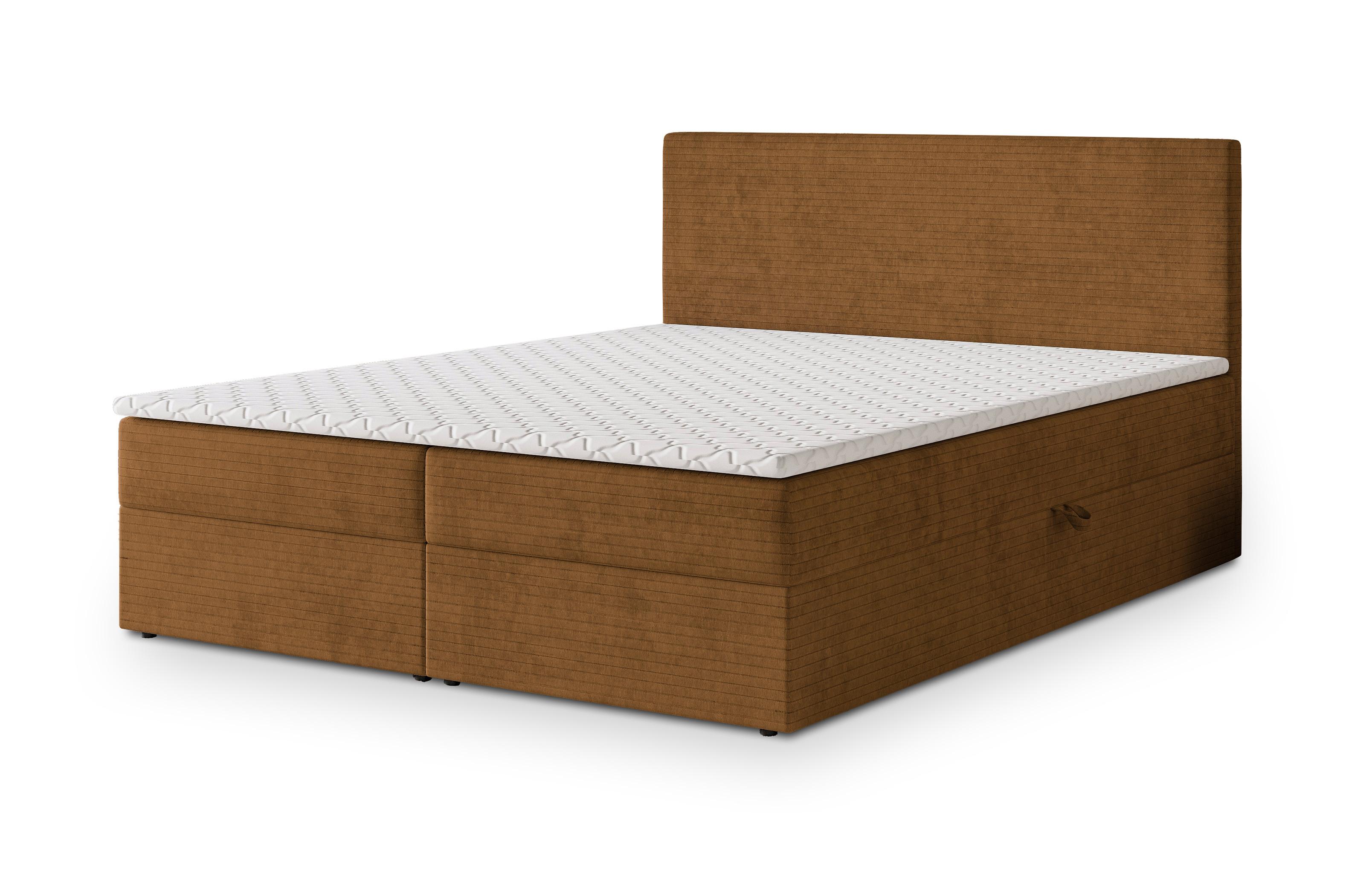 BOXBETT NIRA 140x200 cm mit Matratze und Topper - Kupferfarben - Kupferfarben, Holz (140/200cm) - MASSENO