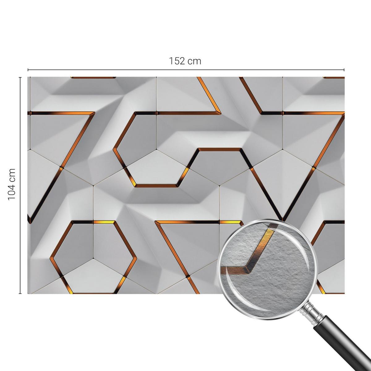 FOTOTAPETE 152x104 cm - Dreidimensionale Muster - Weiß, Textil (152/104cm) - Wallfluent