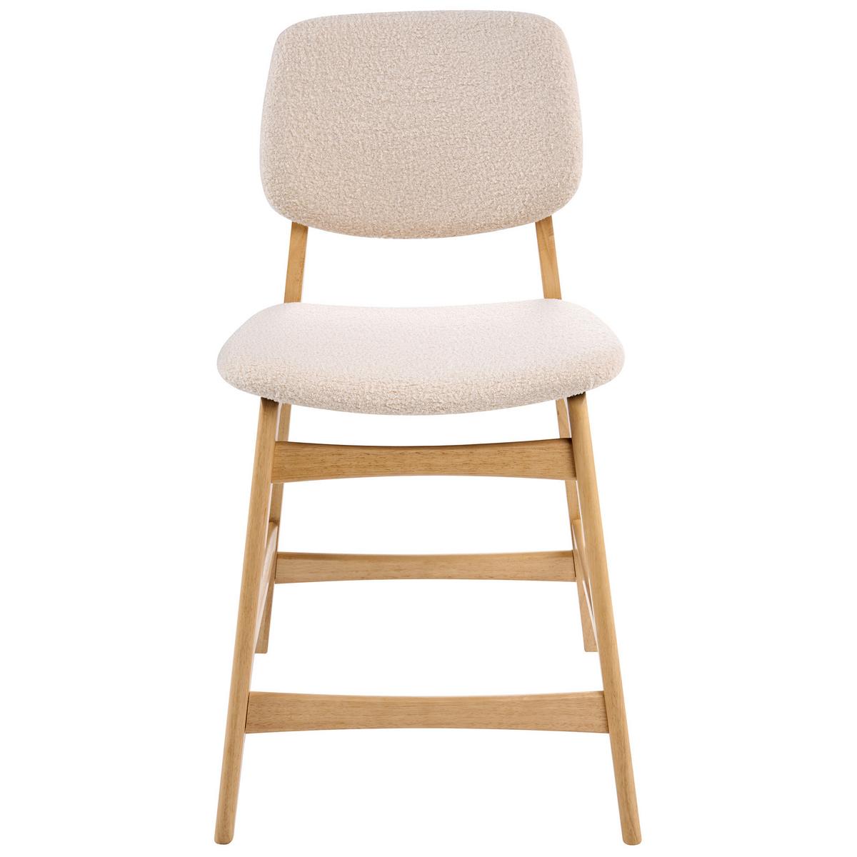 BARSTUHL 2er-Set Bouclé Hellbraun/Beige Elaine - Beige, Textil (53/98/62cm) - Beliani