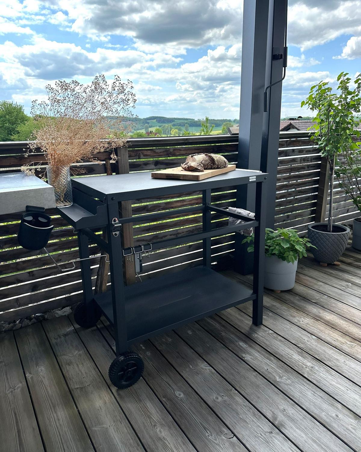 SERVIERWAGEN Schwarz Staletti - Schwarz, Metall (60/83/115cm) - Beliani