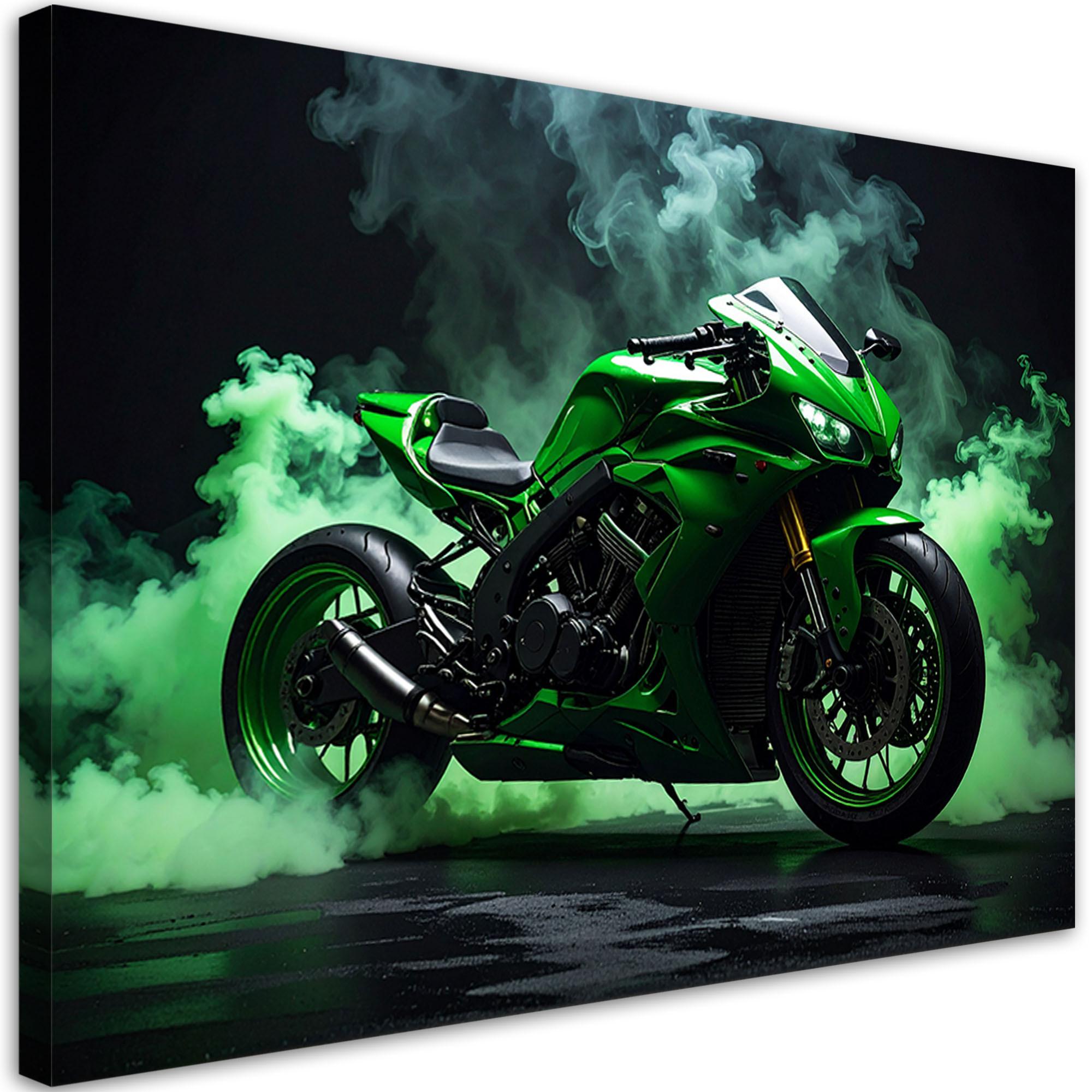 LEINWANDBILD Kraftfahrzeuge 90x60cm - Grün, Textil (90/60cm) - Feeby