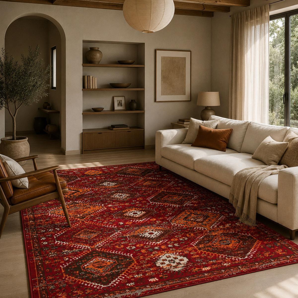 DESIGNER TEPPICH POP-VINTAGE ORIENT MODERN - Terracotta, Textil (120/170cm) - Pergamon