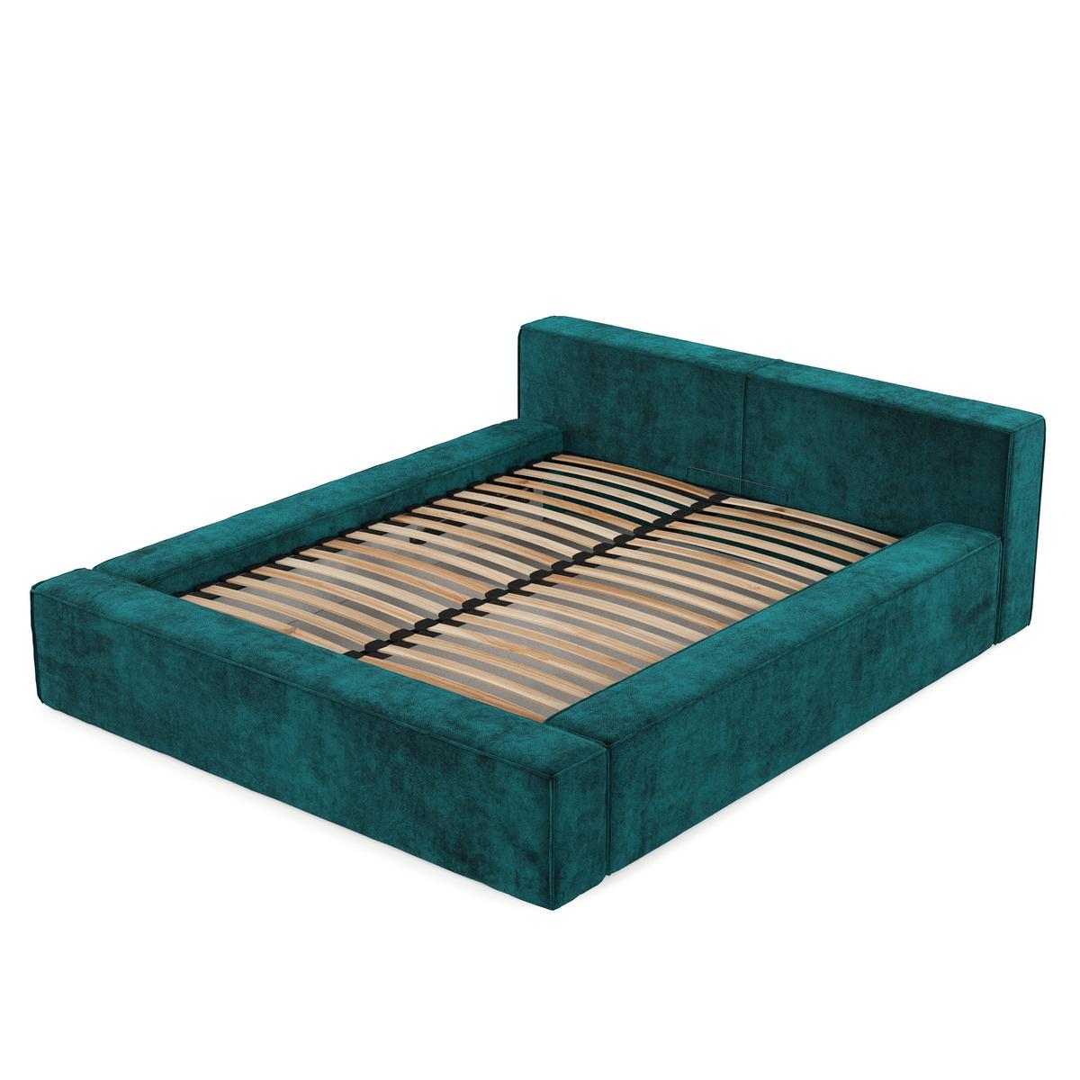 POLSTERBETT Casto mit Stauraum 140/200 cm Grün im Terra NW Stoff - Schwarz/Naturfarben, Holz/Holzwerkstoff (140/200cm) - AltaBeds