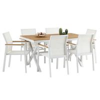 GARTENMÖBEL SET WINDY 7er Set beige - Beige, Metall - IDIMEX
